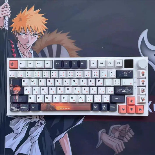 Custom Q1 Knob with 128 Keys Anime Bleach Cherry MX Switch Mechanical Keycaps
