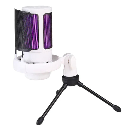 FIFINE AmpliGame A6V – RGB USB Gaming Microphone with Shock Mount, Pop Filter & Tripod Stand
