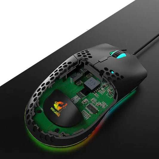 Delux M800 – Ultralight RGB Honeycomb Gaming Mouse (Wired, 16K DPI, 6 Buttons)