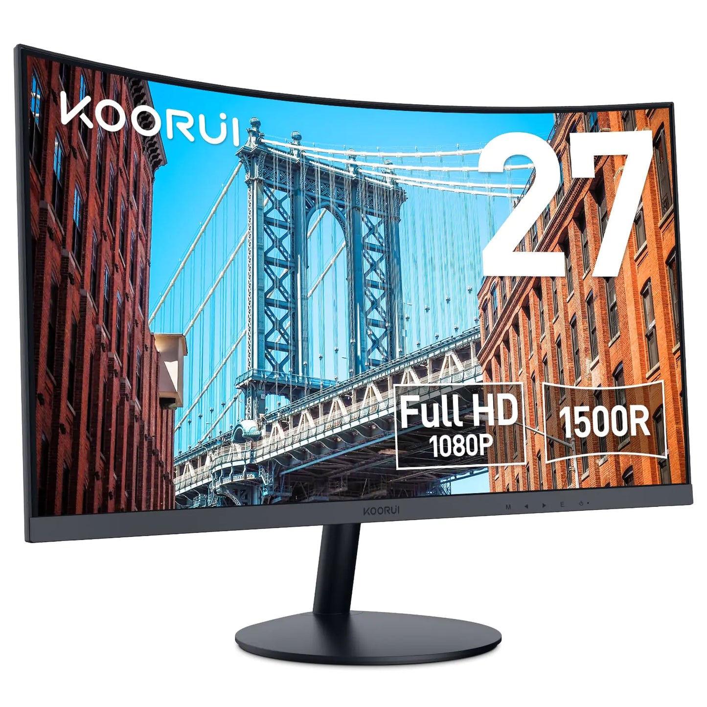 KOORUI 27" Curved Gaming Monitor – 1080P, 75Hz, 1800R, Full HD, HDMI, VGA