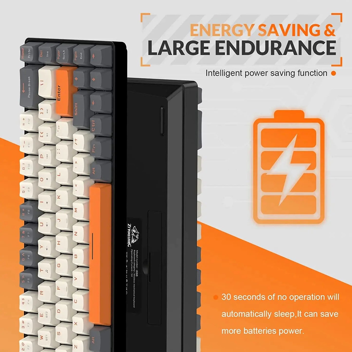 Ajazz AK33 – 75% Tri-Mode Wireless Mechanical Keyboard (84 Keys, Hot-Swappable)