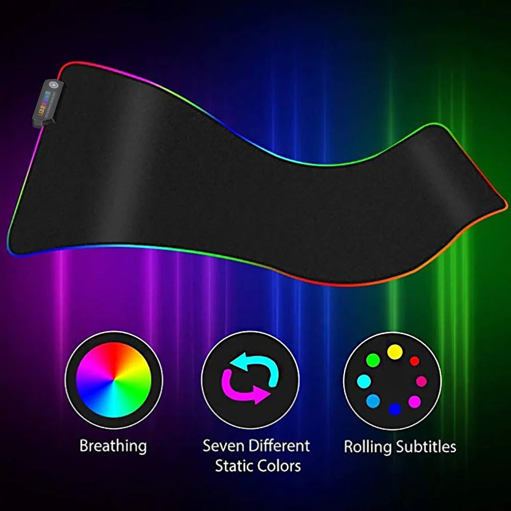 RGB Luminous Gaming Mouse Pad – Detachable USB & Pro Glide Surface