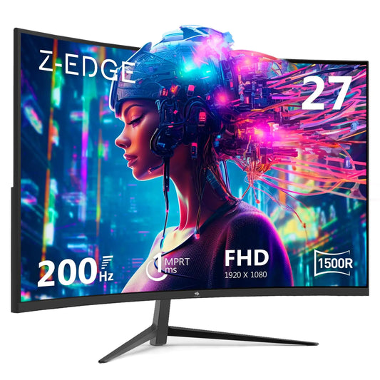 Z-Edge 27" Curved Gaming Monitor – 200Hz, 1ms Response Time, FHD, FreeSync, LED, Display Port, HDMI