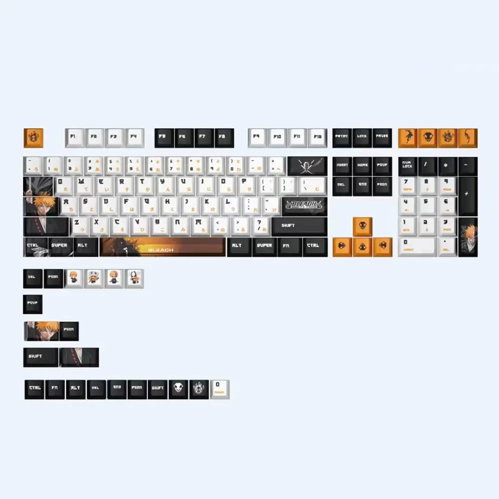 Custom Q1 Knob with 128 Keys Anime Bleach Cherry MX Switch Mechanical Keycaps