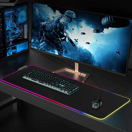 RGB Luminous Gaming Mouse Pad – Detachable USB & Pro Glide Surface
