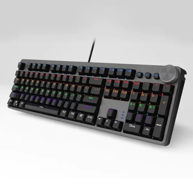 AUKEY KM-G15 – Full-Size RGB Mechanical Gaming Keyboard with Volume Knob (Blue Switches)