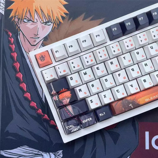 Custom Q1 Knob with 128 Keys Anime Bleach Cherry MX Switch Mechanical Keycaps