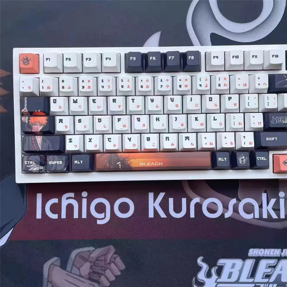 Custom Q1 Knob with 128 Keys Anime Bleach Cherry MX Switch Mechanical Keycaps