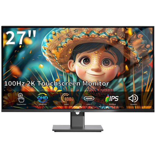 Pisichen 27" Touchscreen Monitor – 2K, 100Hz, 10-Point Multi-Touch, IPS, HDMI, USB-C