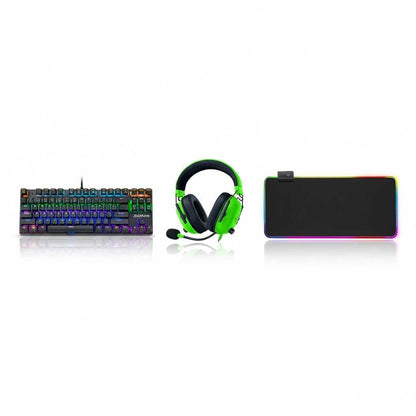 ZUOYA AK33 Mechanical Keyboard, XL RGB Mouse Pap, Green Razer BlackShark V2 X