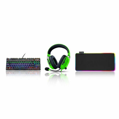 ZUOYA AK33 Mechanical Keyboard, XL RGB Mouse Pad, Green Razer BlackShark V2 X