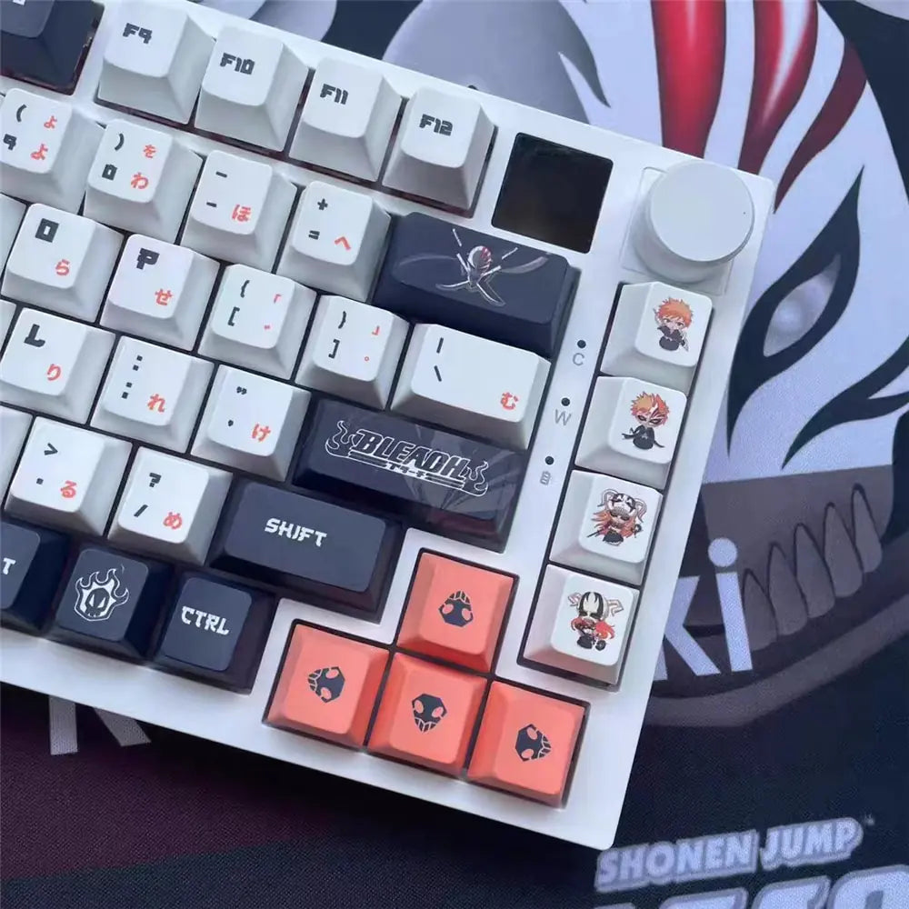 Custom Q1 Knob with 128 Keys Anime Bleach Cherry MX Switch Mechanical Keycaps