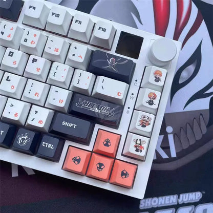 Custom Q1 Knob with 128 Keys Anime Bleach Cherry MX Switch Mechanical Keycaps