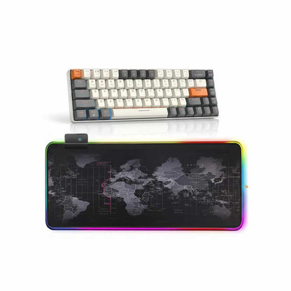  Ajazz AK33 wireless, XL RGB Gaming Mouse Pad with World Map vinyl