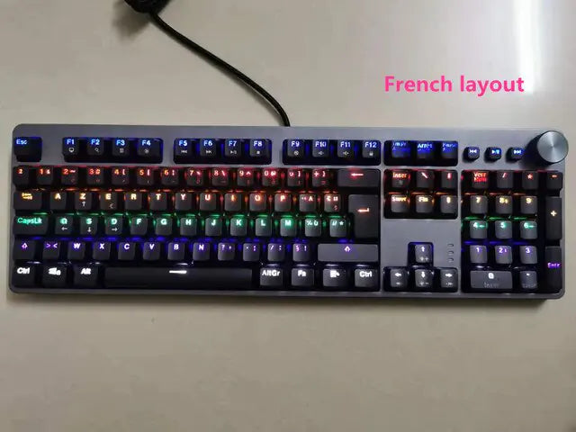 AUKEY KM-G15 – Full-Size RGB Mechanical Gaming Keyboard with Volume Knob (Blue Switches)