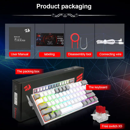Redragon K617 Fizz – 60% RGB Mechanical Gaming Keyboard - OUT OF STOCK