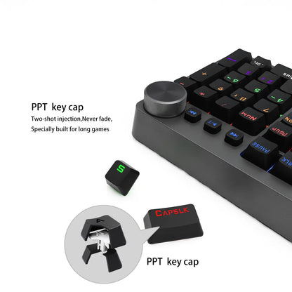AUKEY KM-G15 – Full-Size RGB Mechanical Gaming Keyboard with Volume Knob (Blue Switches)
