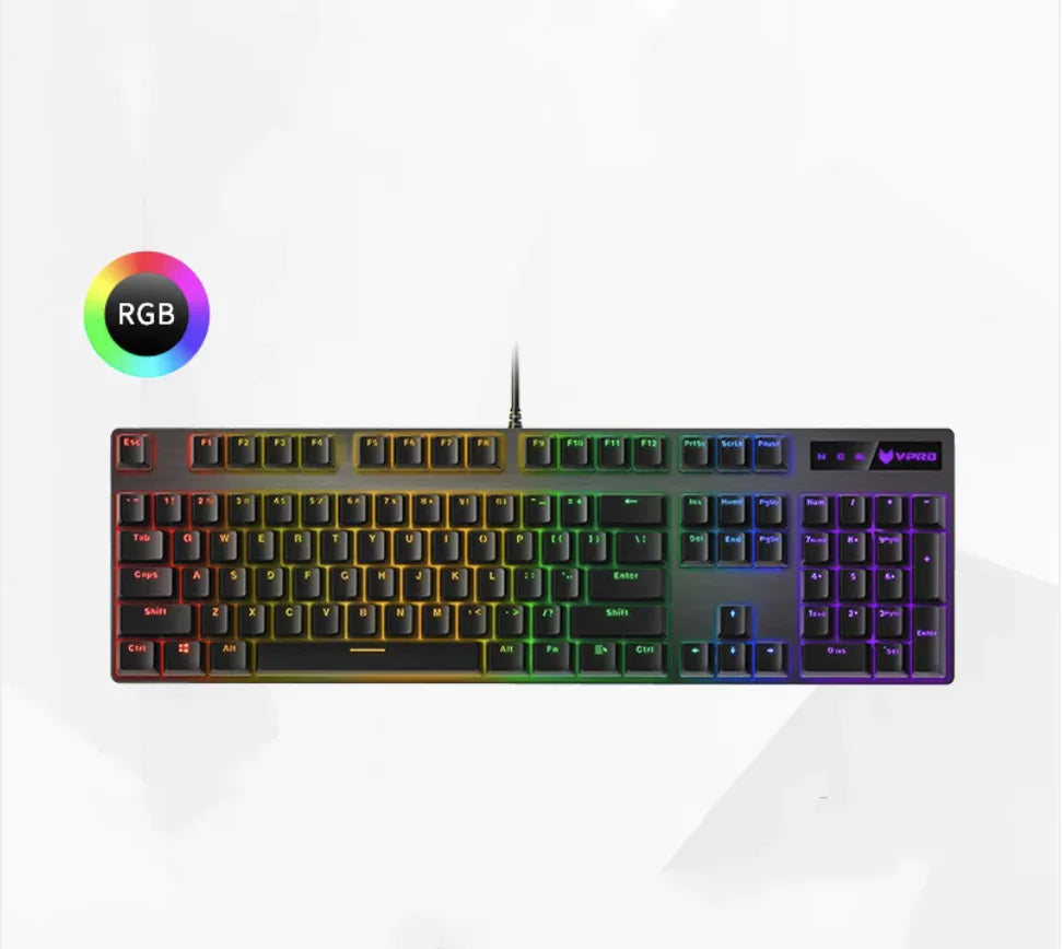 Rapoo V500RGB – Mechanical Gaming Keyboard (84/104 Keys, RGB Backlit, Tactile Switches)